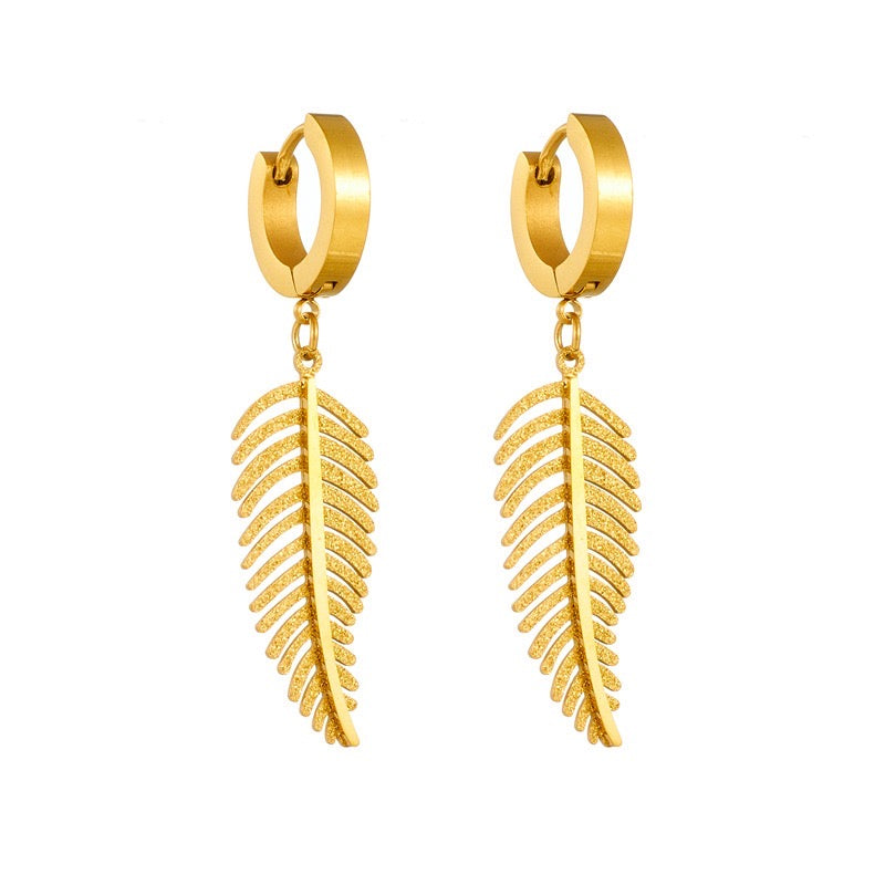 High-End Simple Light Luxury Feather Earrings