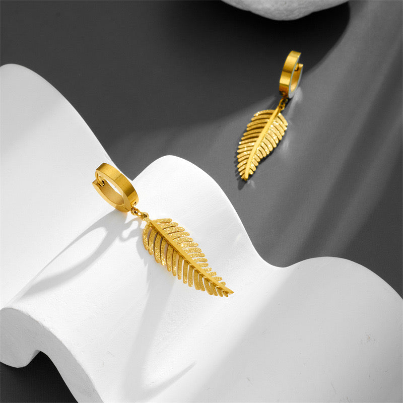 High-End Simple Light Luxury Feather Earrings