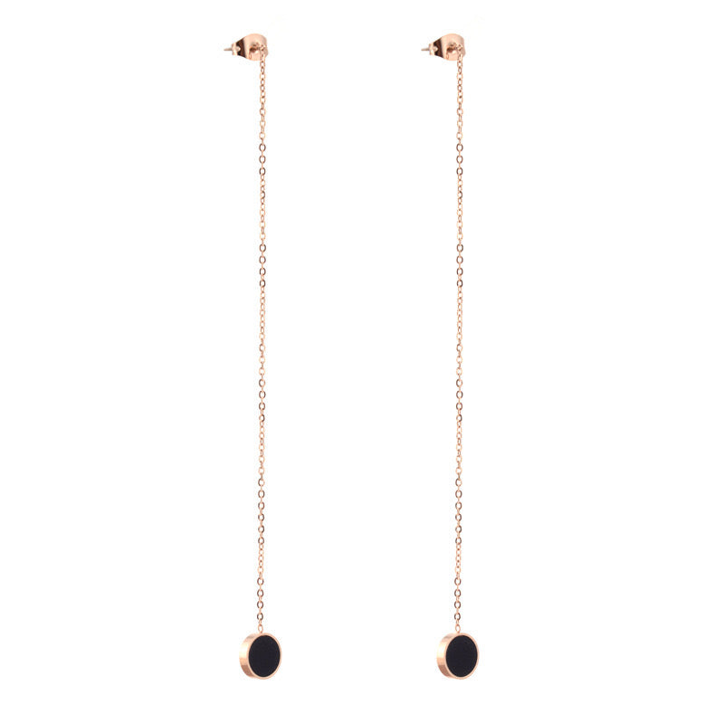 High-End Simple And Light Luxury Black Hoop Earrings