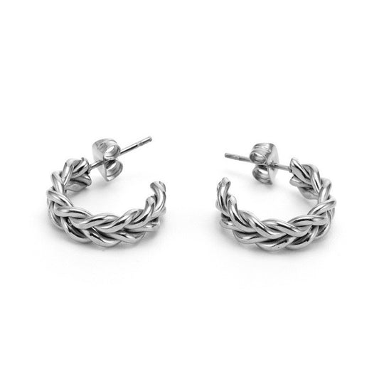 High-End Simple And Light Luxury Braided Twist Earrings