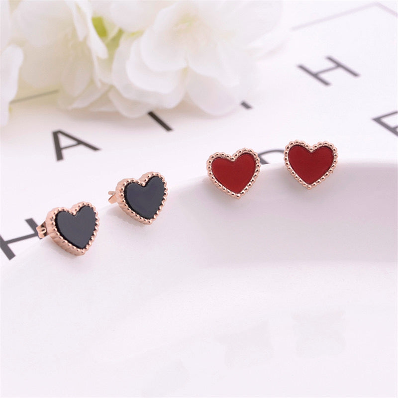 High-End Simple Light Luxury Multi-Color Love Earrings