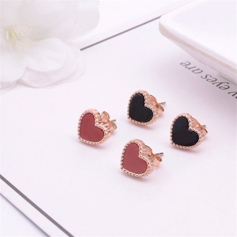 High-End Simple Light Luxury Multi-Color Love Earrings