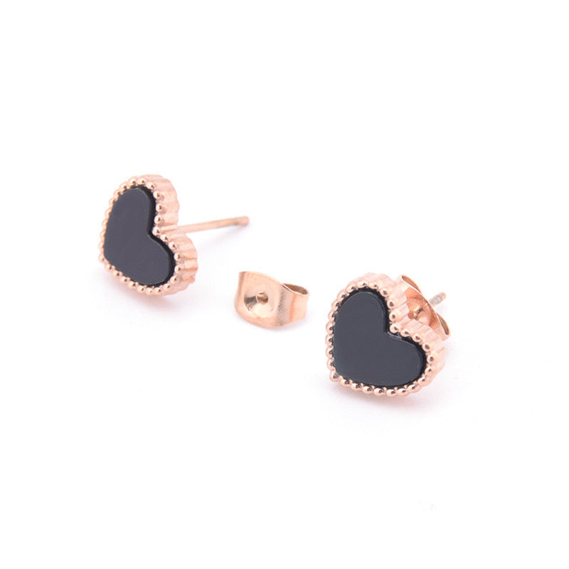 High-End Simple Light Luxury Multi-Color Love Earrings