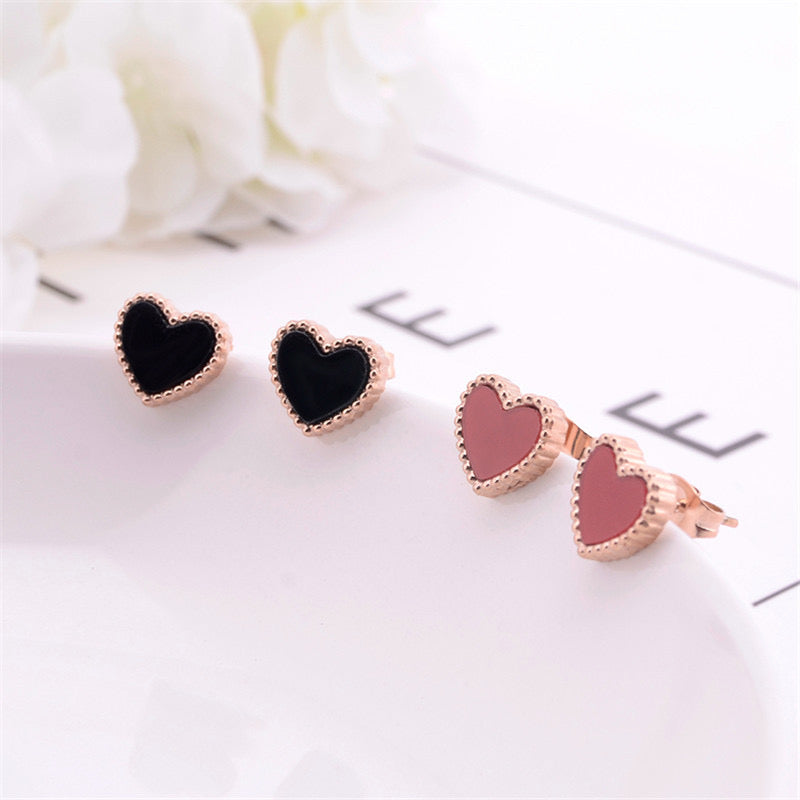 High-End Simple Light Luxury Multi-Color Love Earrings