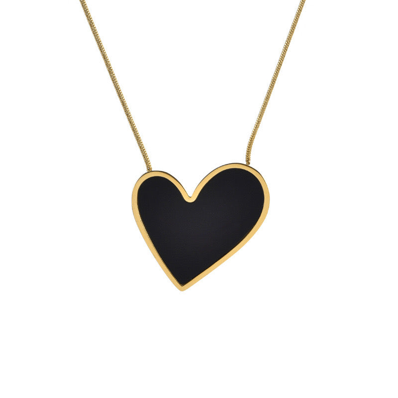 High-End Simple And Light Luxury Black Love Necklace