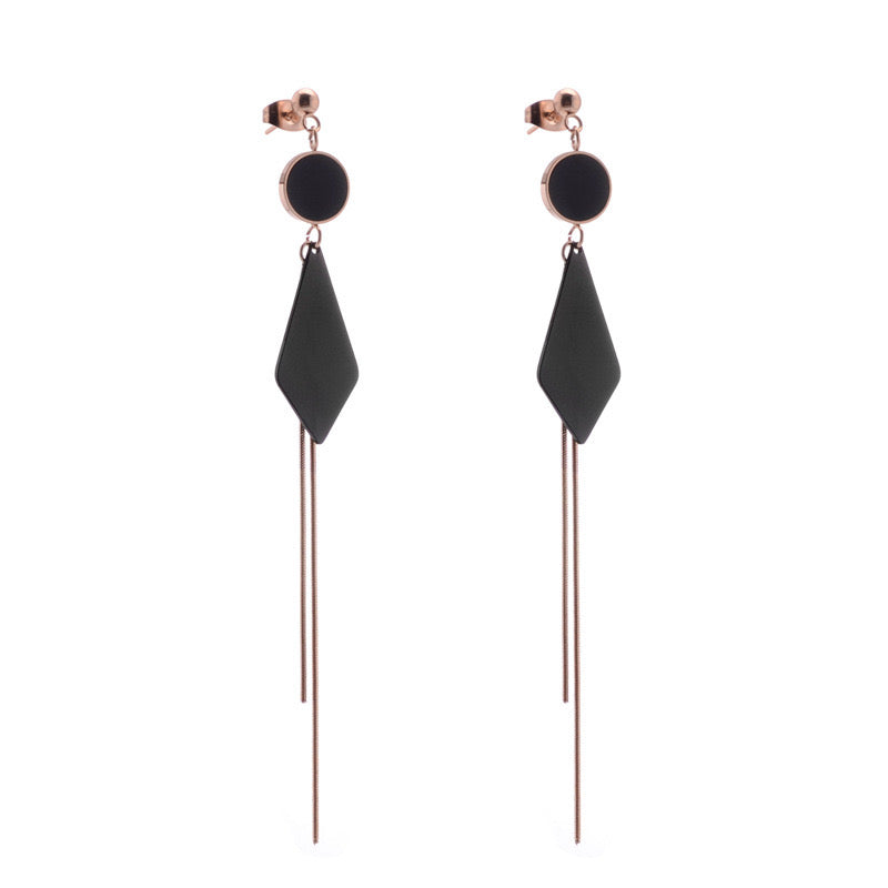 High-End Simple Fashion Black Earrings