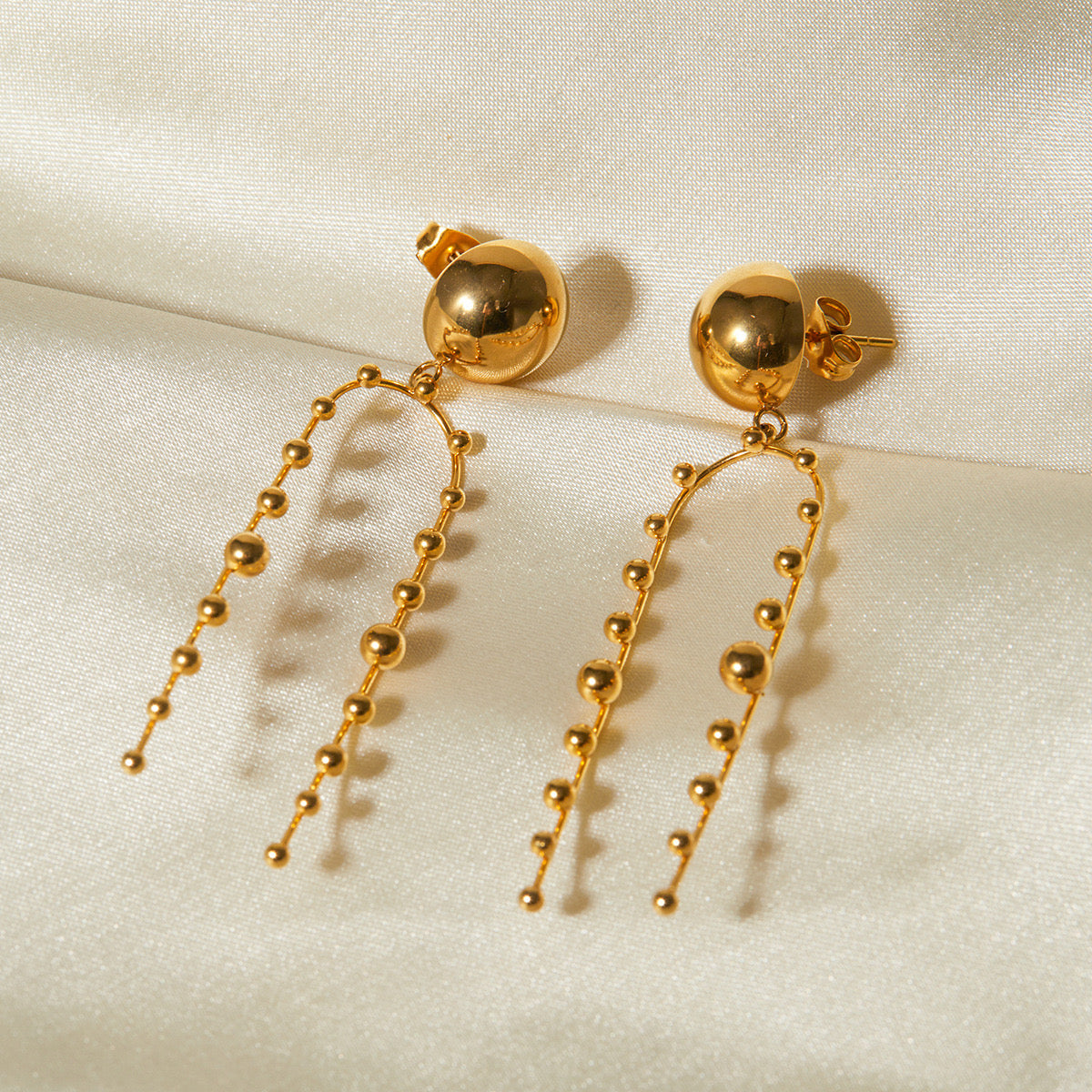 Premium Gold Ball Drop Earrings