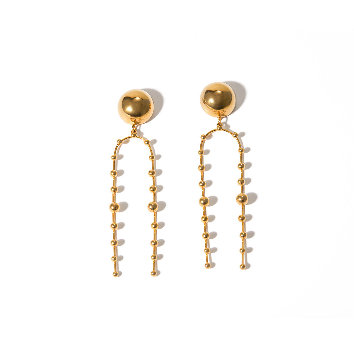 Premium Gold Ball Drop Earrings