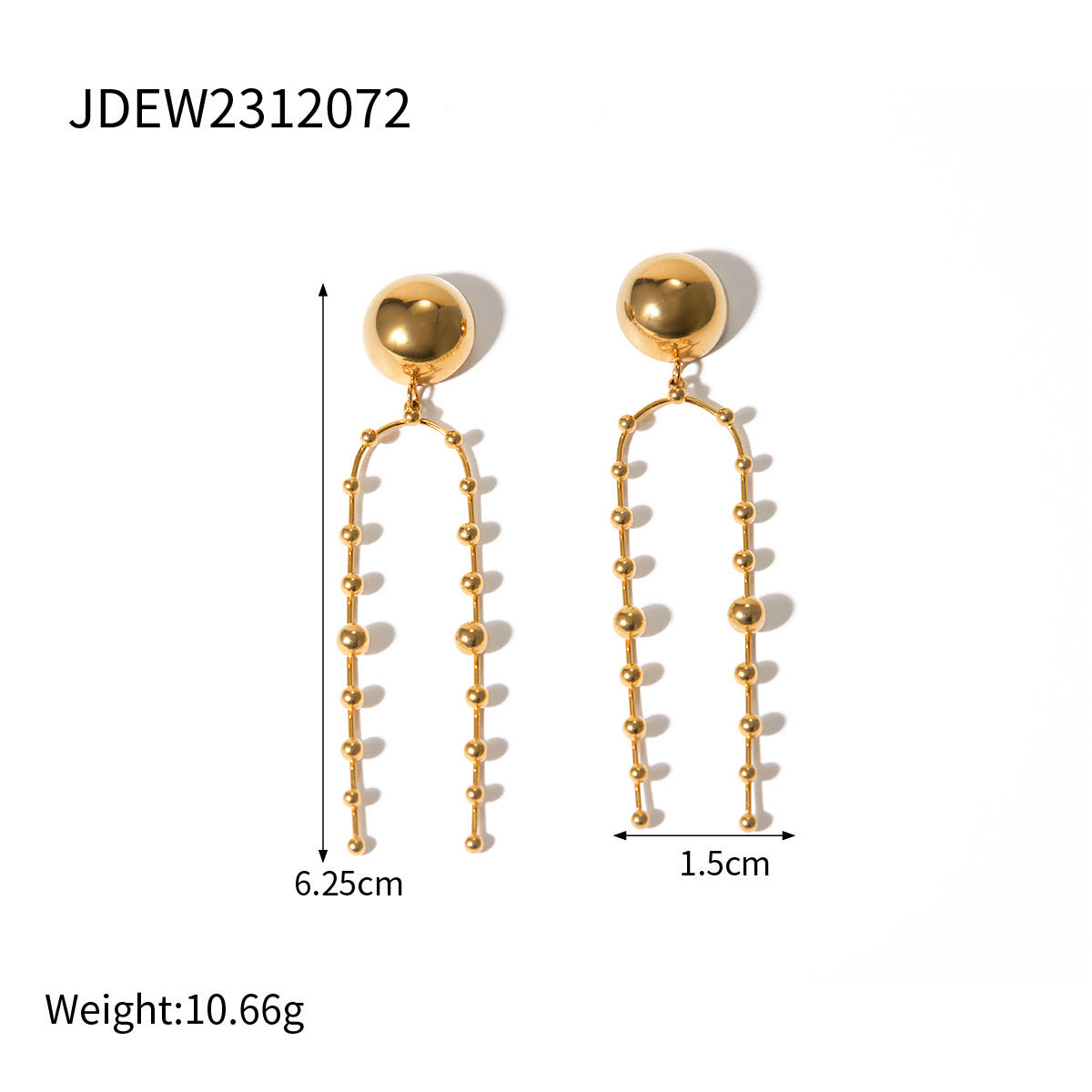 Premium Gold Ball Drop Earrings