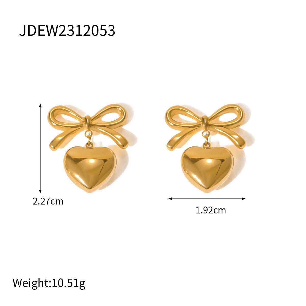 Premium Gold And Silver Love Bow Earrings