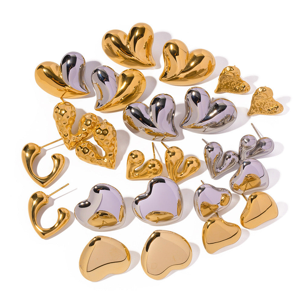 Premium Gold And Silver Love Earrings