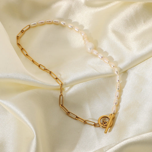 Premium Gold Pearl Necklace