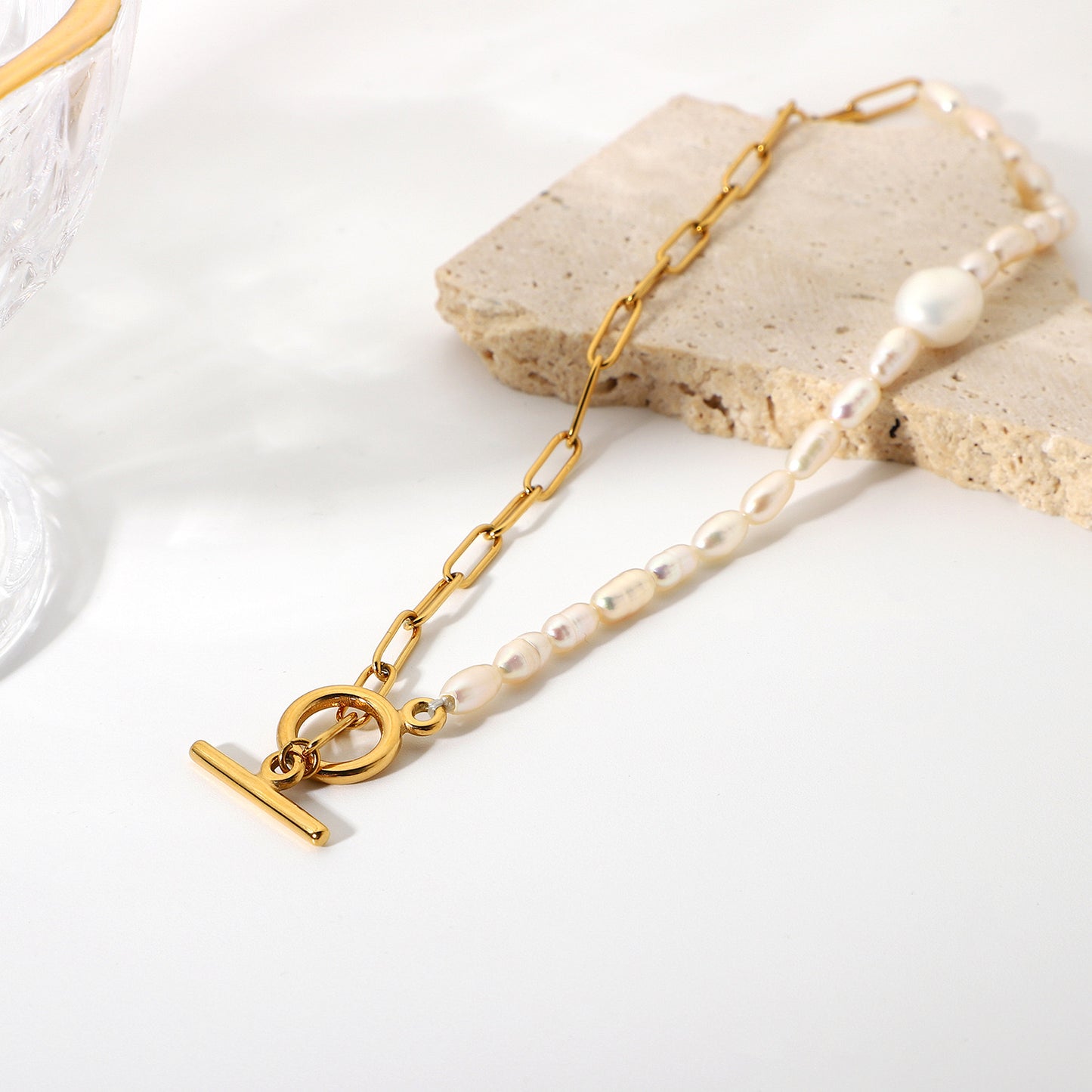 Premium Gold Pearl Necklace