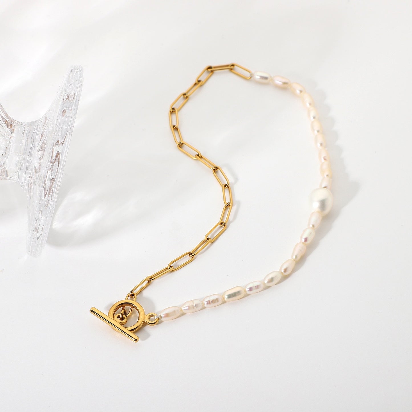 Premium Gold Pearl Necklace