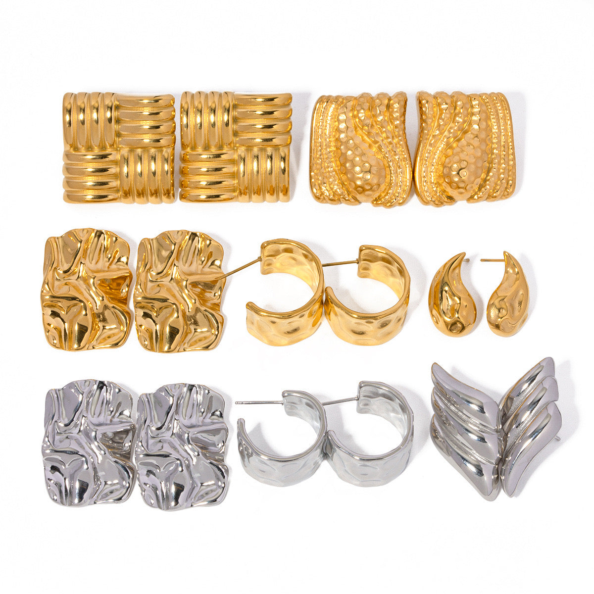 Premium Gold And Silver Multi-Style Earrings