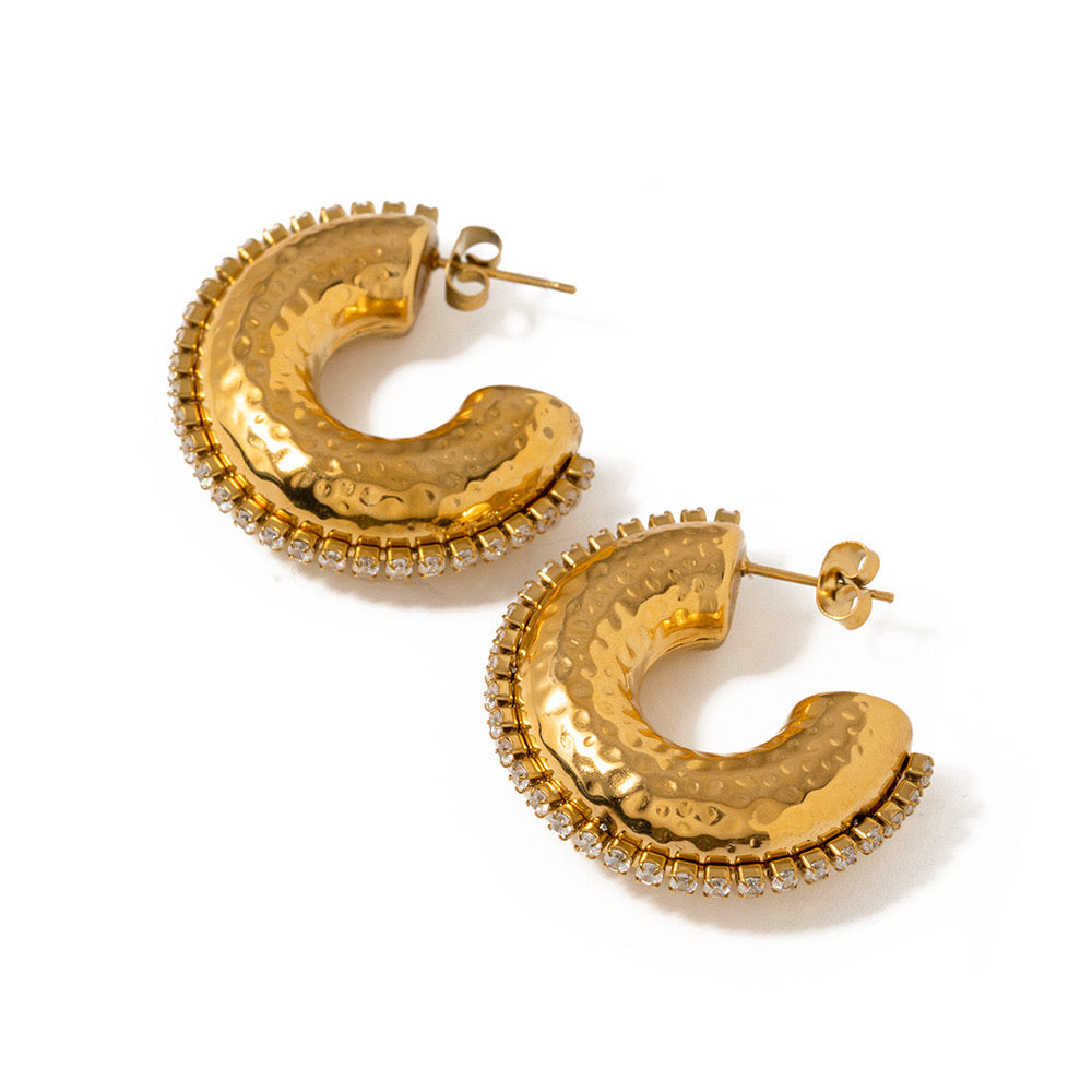 Premium Gold Silver Small Diamond Earrings