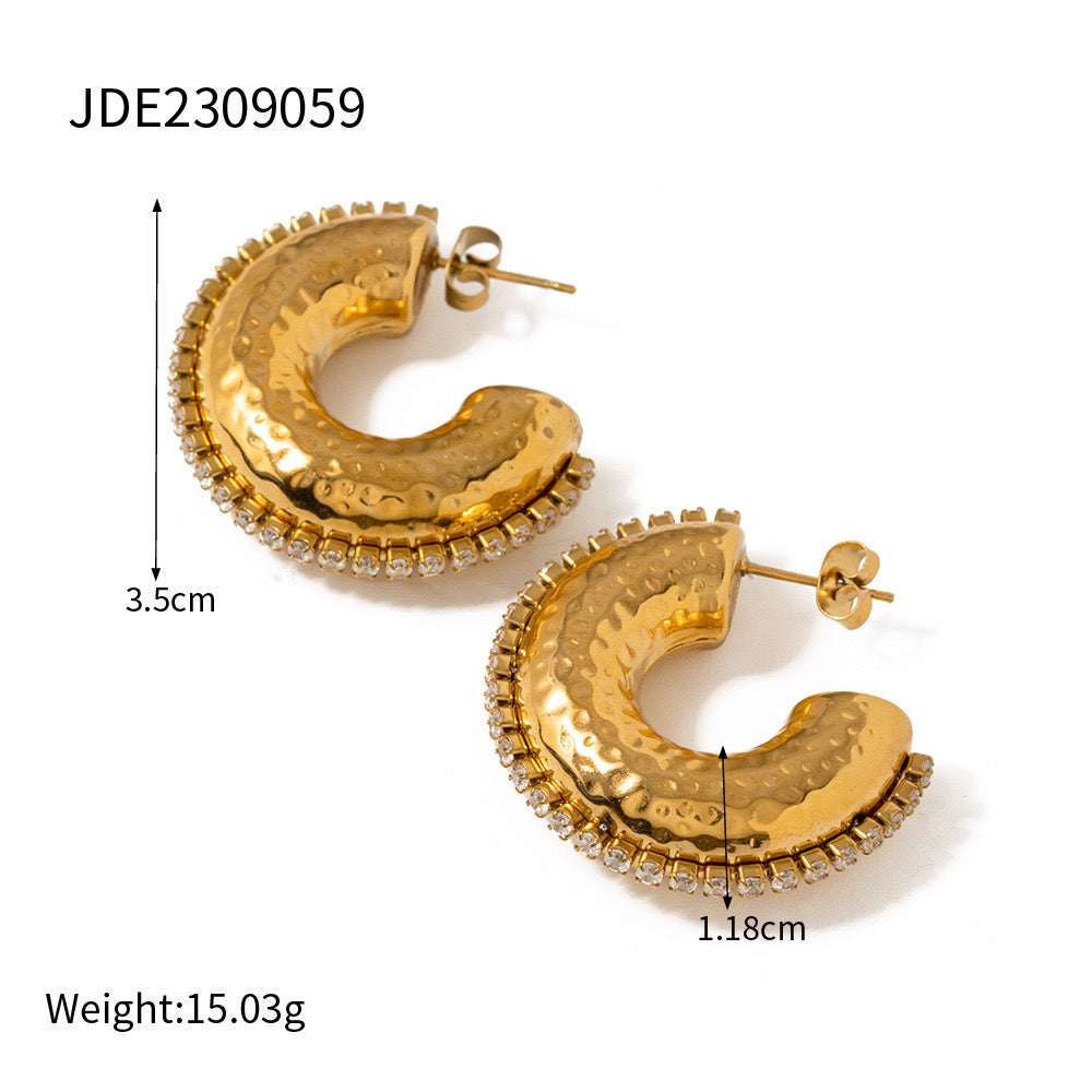 Premium Gold Silver Small Diamond Earrings