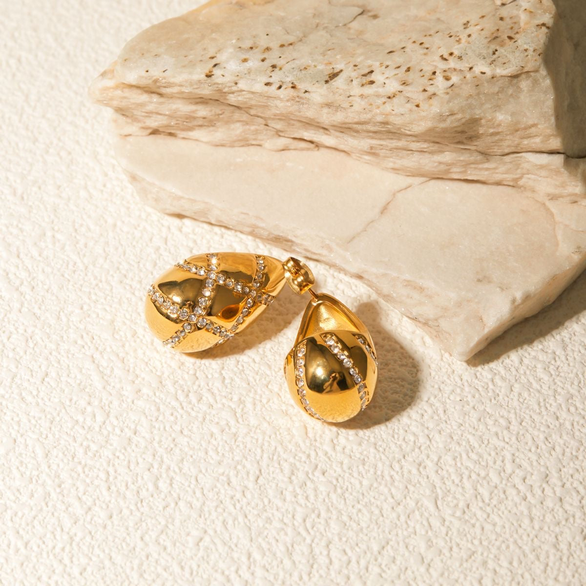 Premium Gold Diamond Drop Earrings