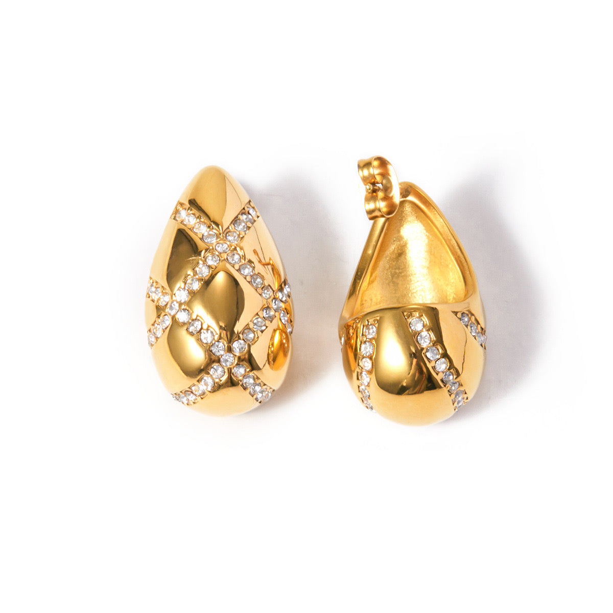 Premium Gold Diamond Drop Earrings