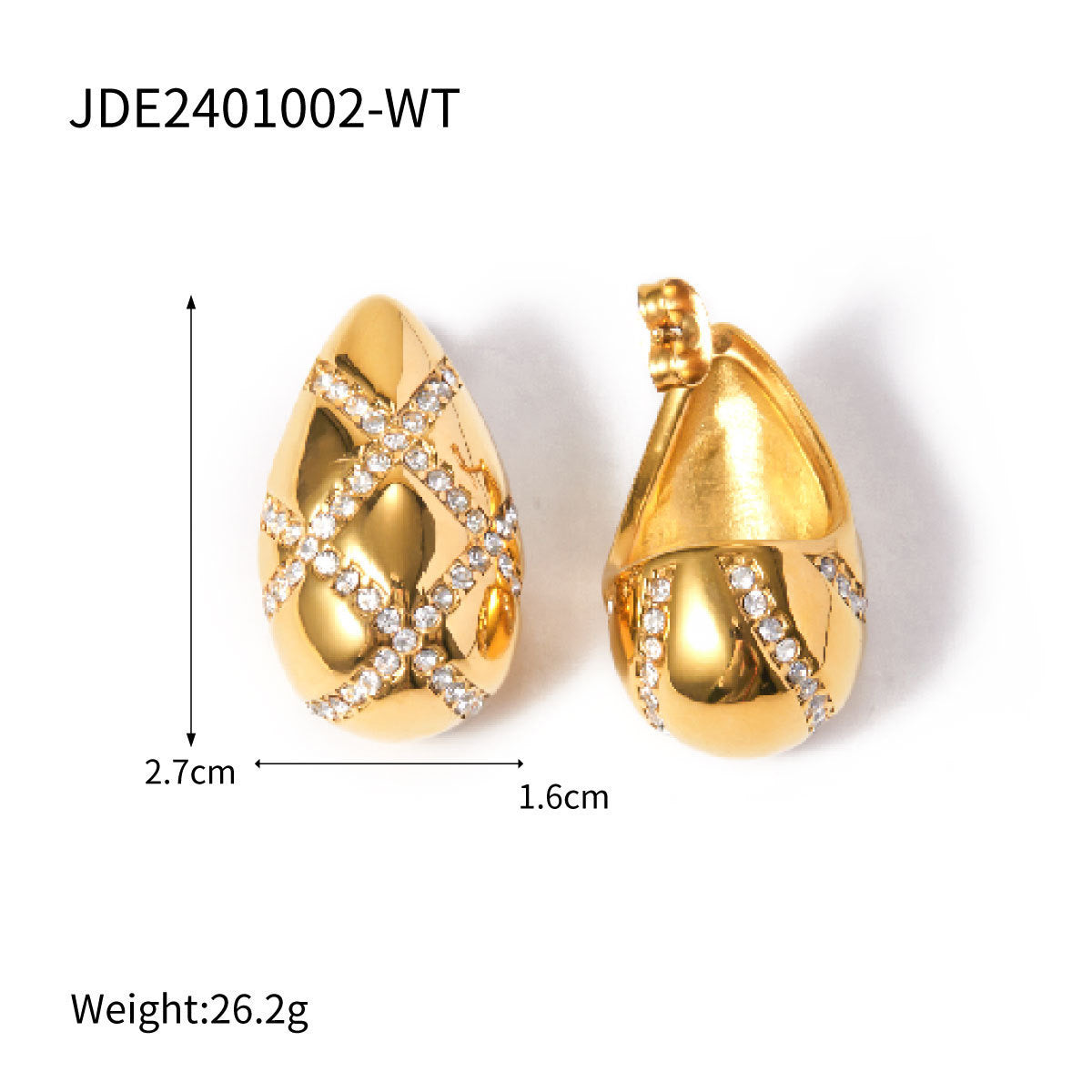 Premium Gold Diamond Drop Earrings