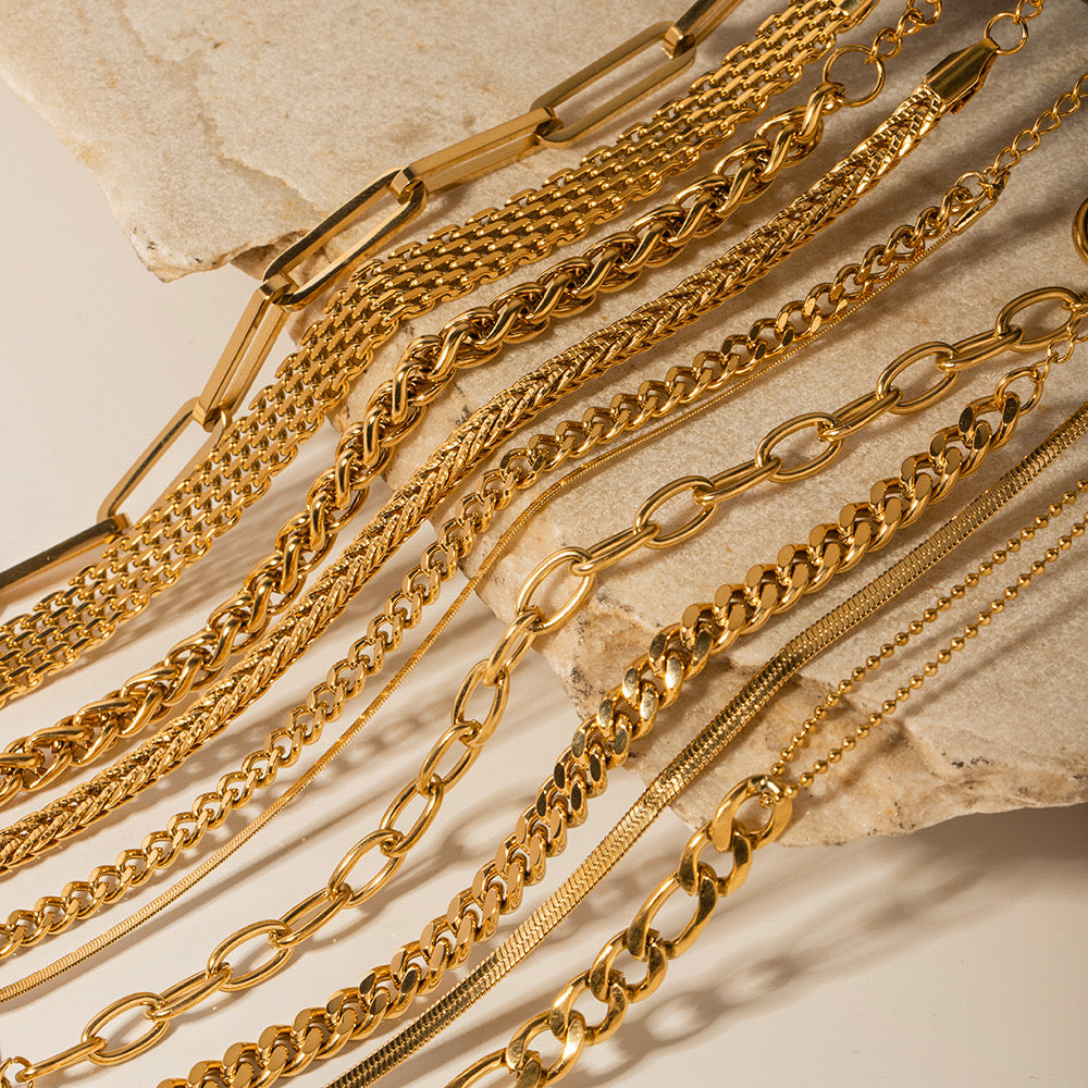 High-End Golden Multi-Style Bracelets