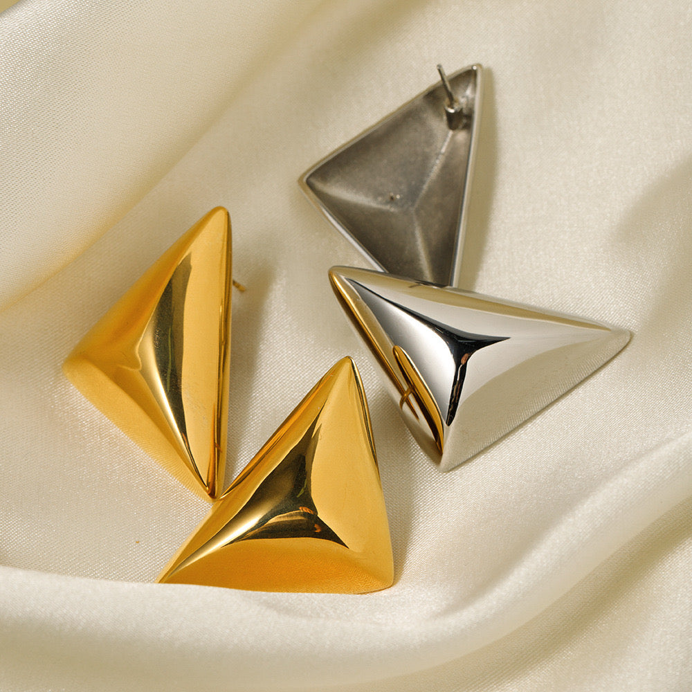 Premium Gold silver Triangle Earrings