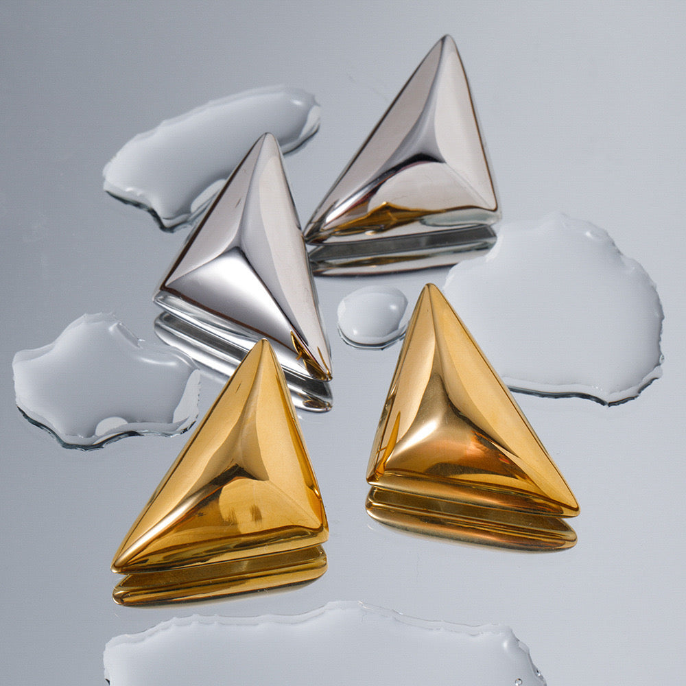 Premium Gold silver Triangle Earrings