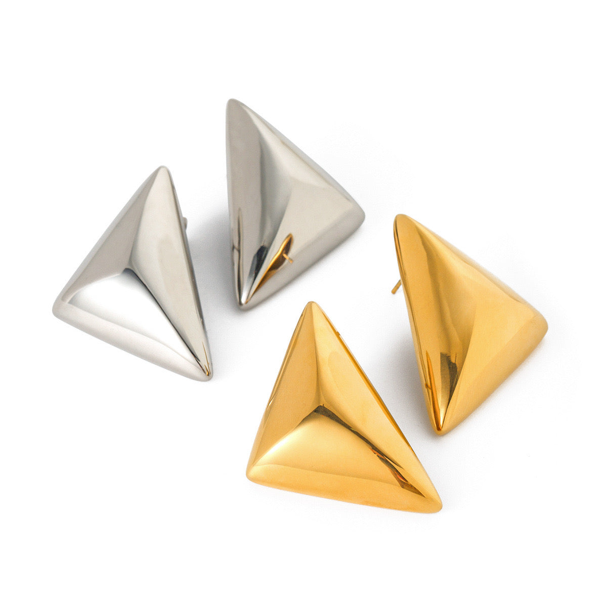 Premium Gold silver Triangle Earrings