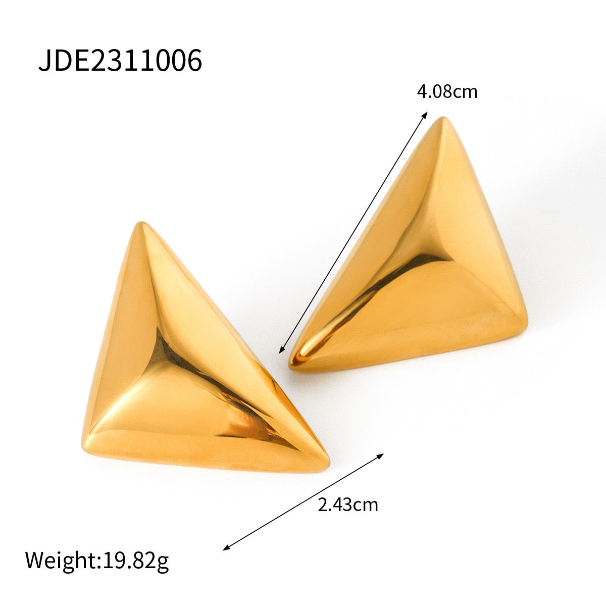 Premium Gold silver Triangle Earrings