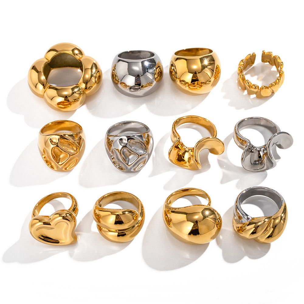 Premium Gold And Silver Multi-Style Rings