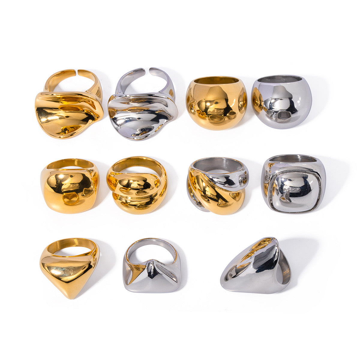 Premium Gold And Silver Multi-Style Rings