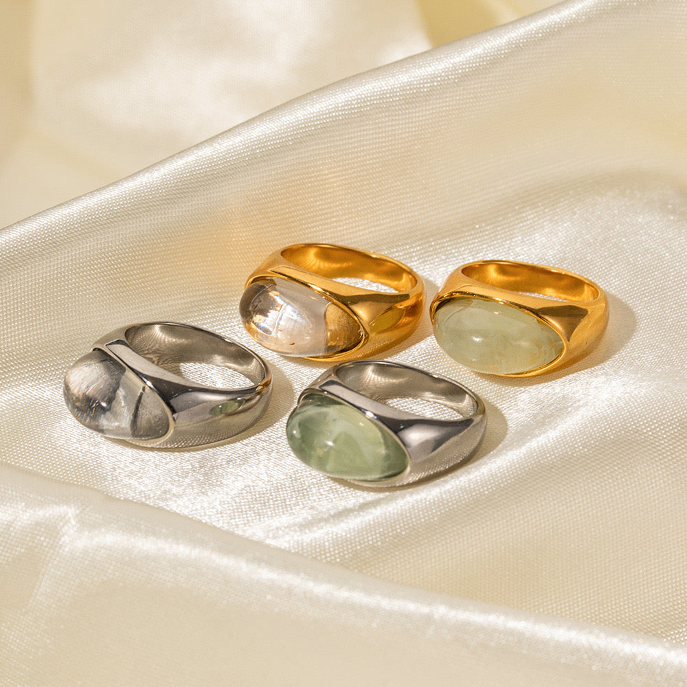 Premium Gold Silver Gemstone Ring