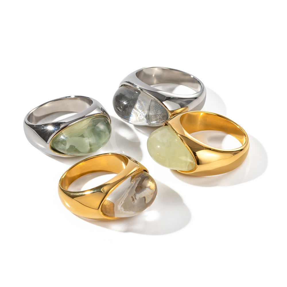 Premium Gold Silver Gemstone Ring