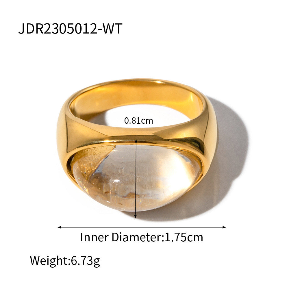 Premium Gold Silver Gemstone Ring