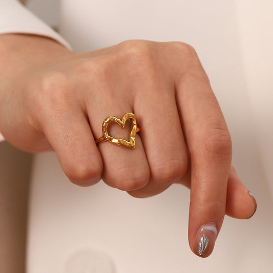 Premium Gold Silver Love Ring