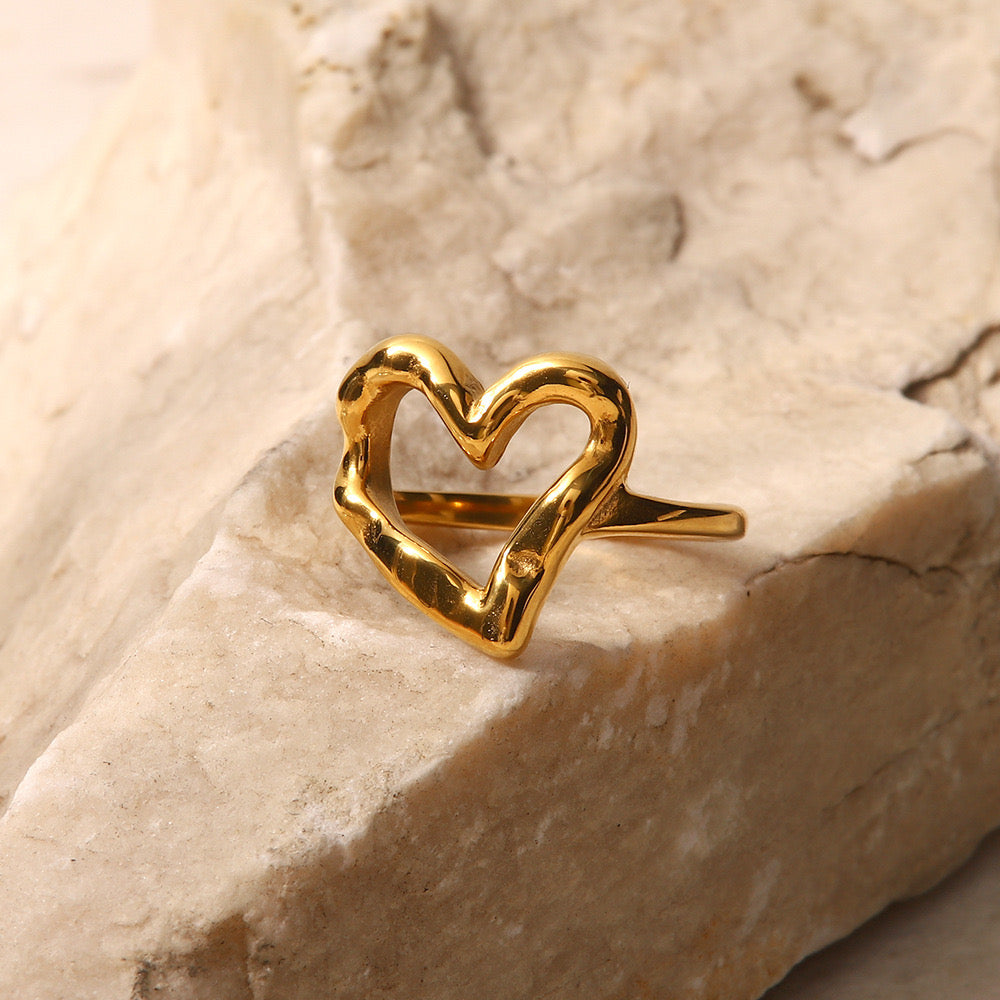 Premium Gold Silver Love Ring