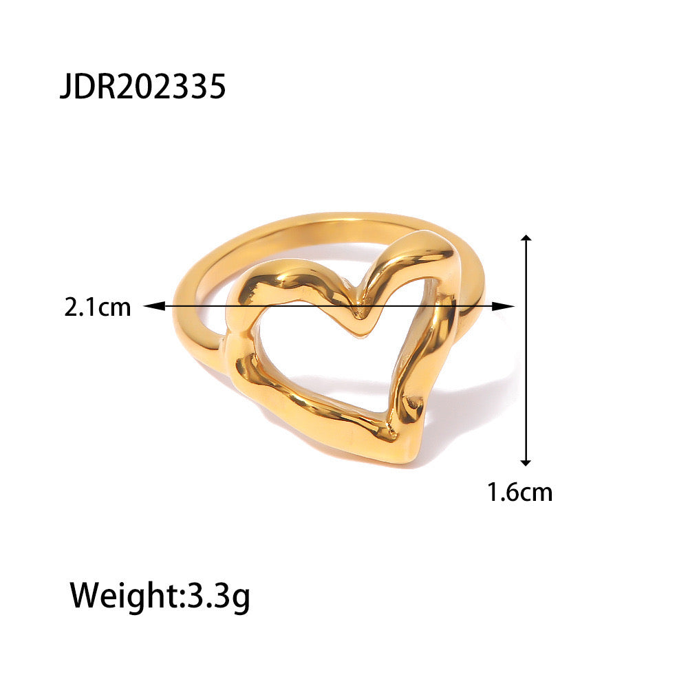 Premium Gold Silver Love Ring