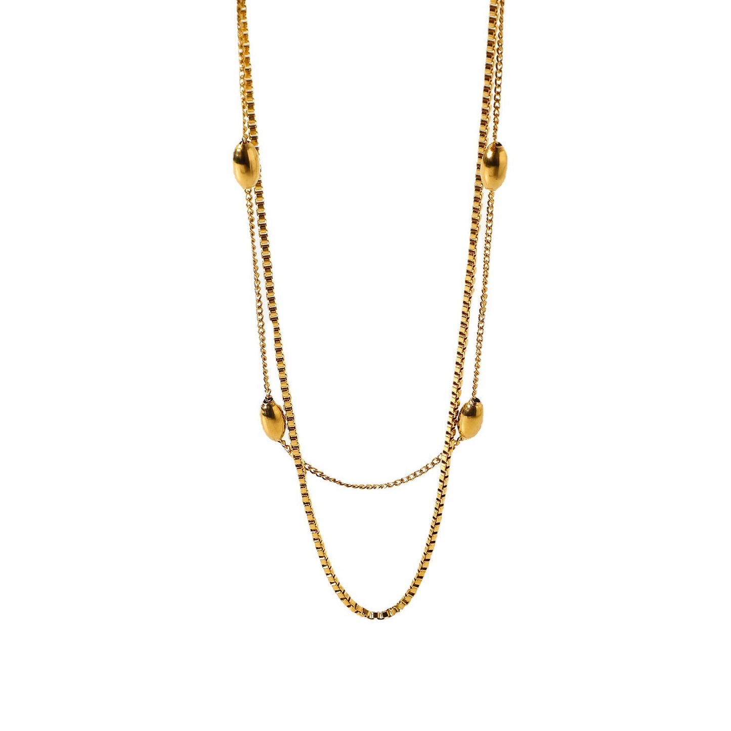 Multiple chains and multiple styles vintage gold necklace