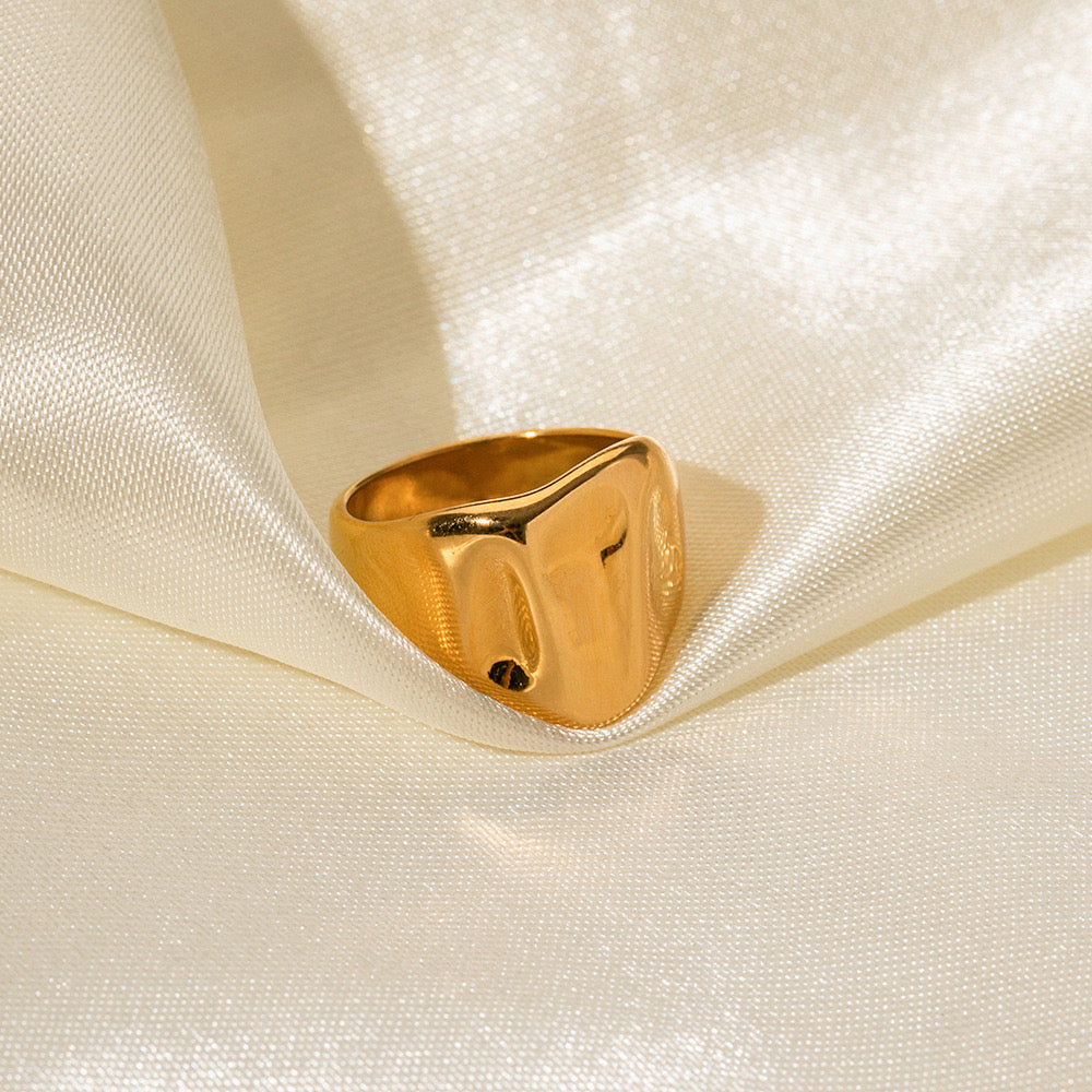 Irregular Raised Wide Gold Ring