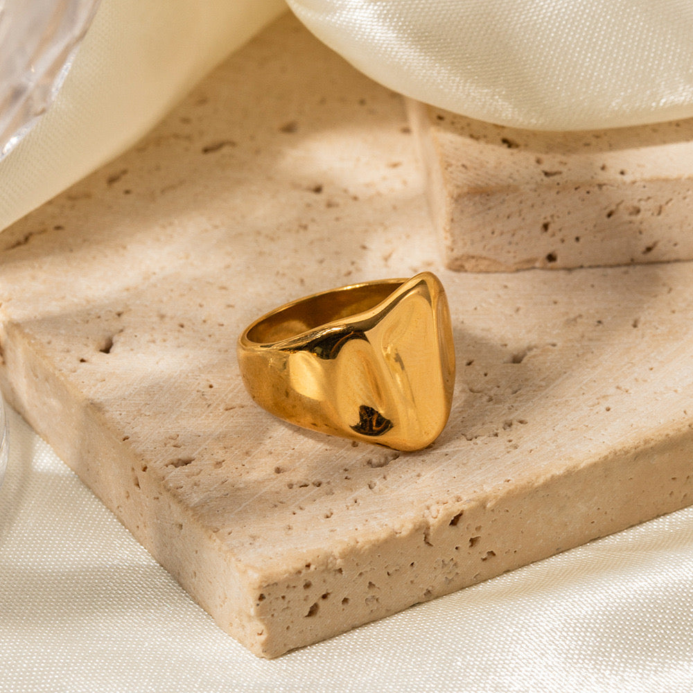 Irregular Raised Wide Gold Ring