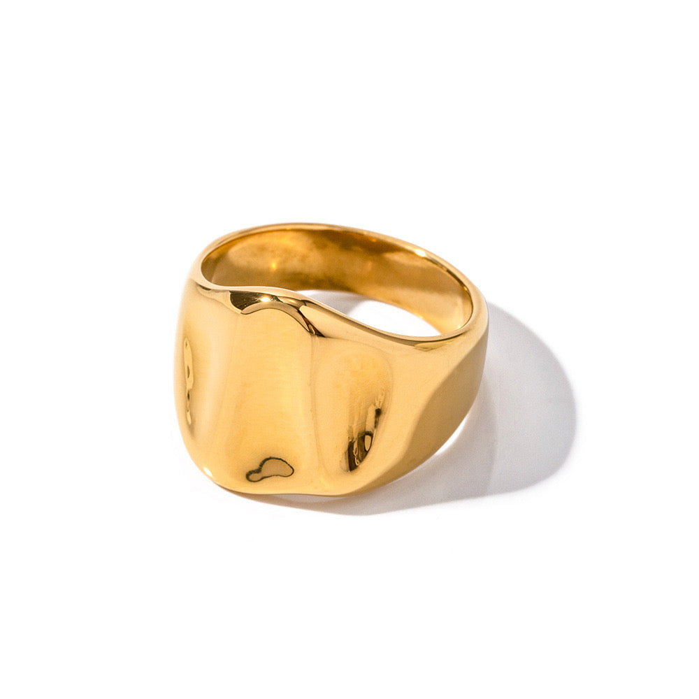 Irregular Raised Wide Gold Ring