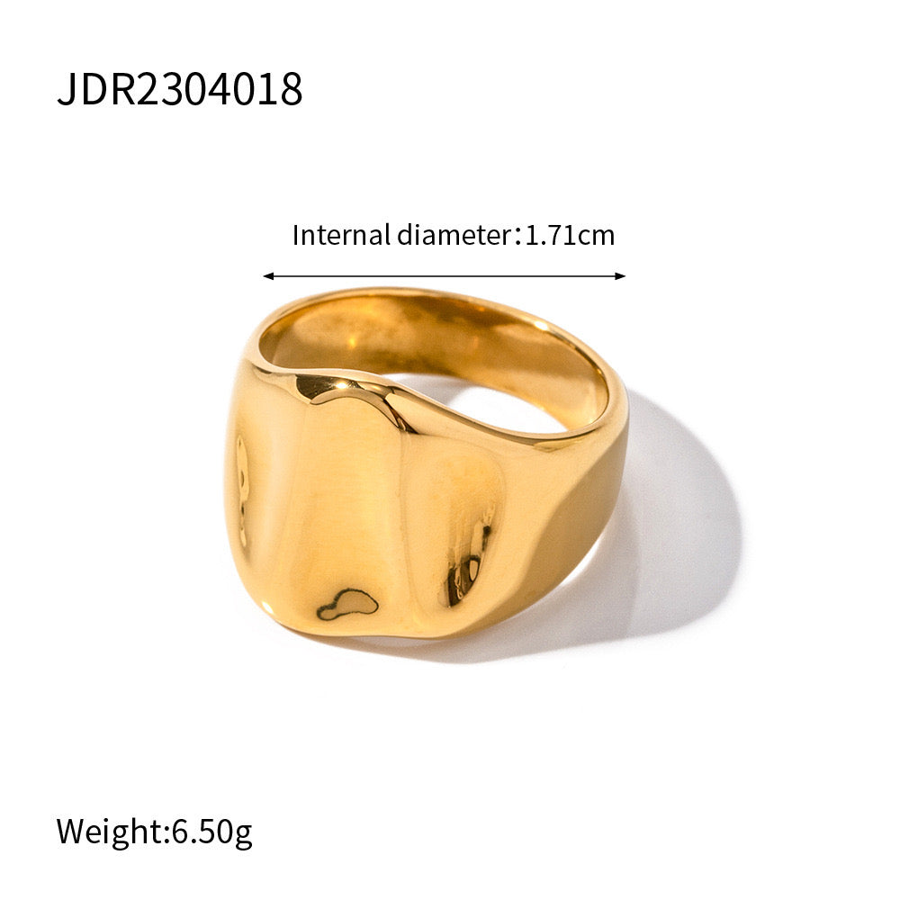 Irregular Raised Wide Gold Ring