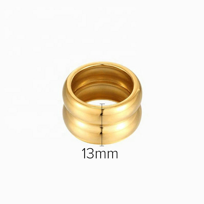 Double Parallel Curved Gold Rings