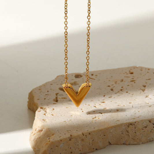 V-Shaped Thin Gold Necklace