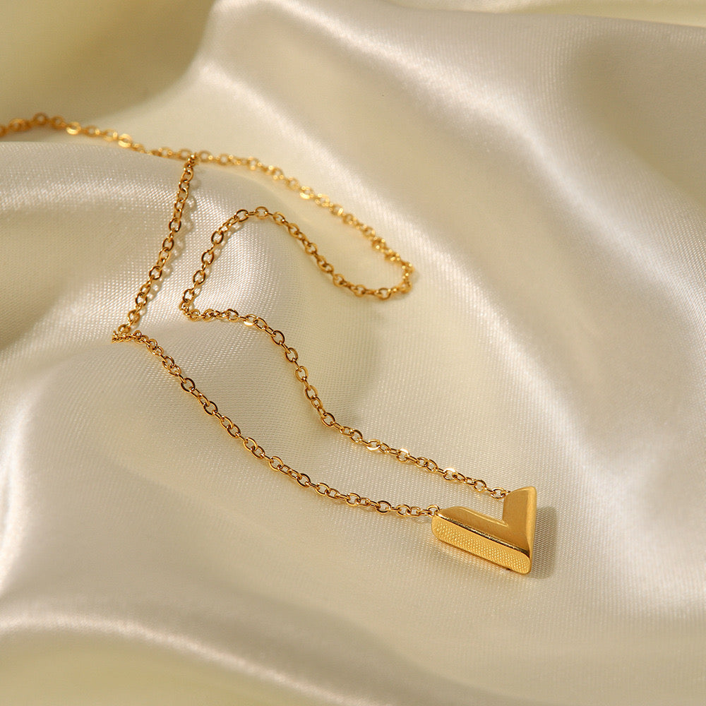 V-Shaped Thin Gold Necklace