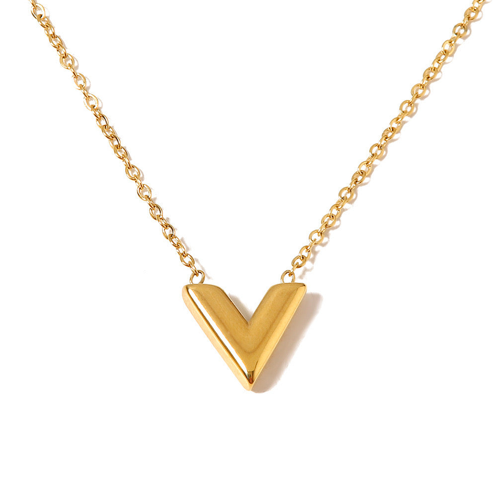 V-Shaped Thin Gold Necklace