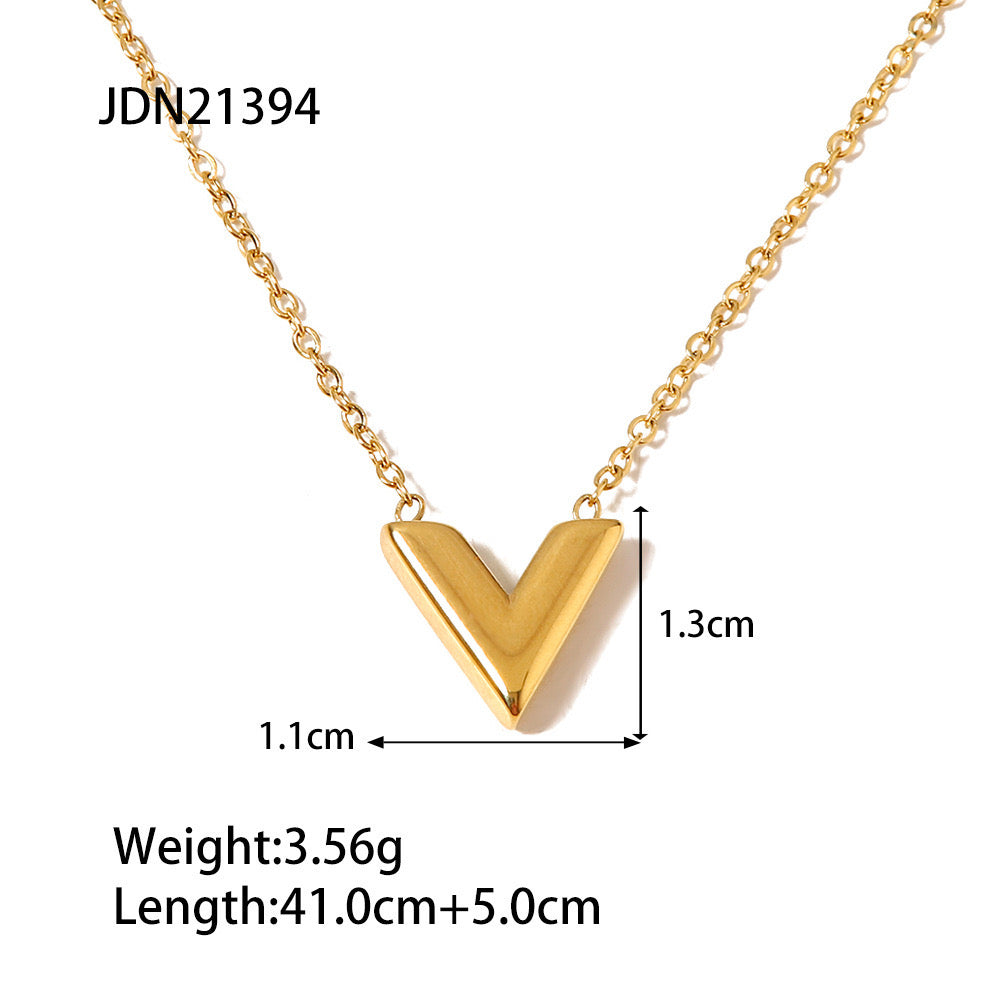 V-Shaped Thin Gold Necklace