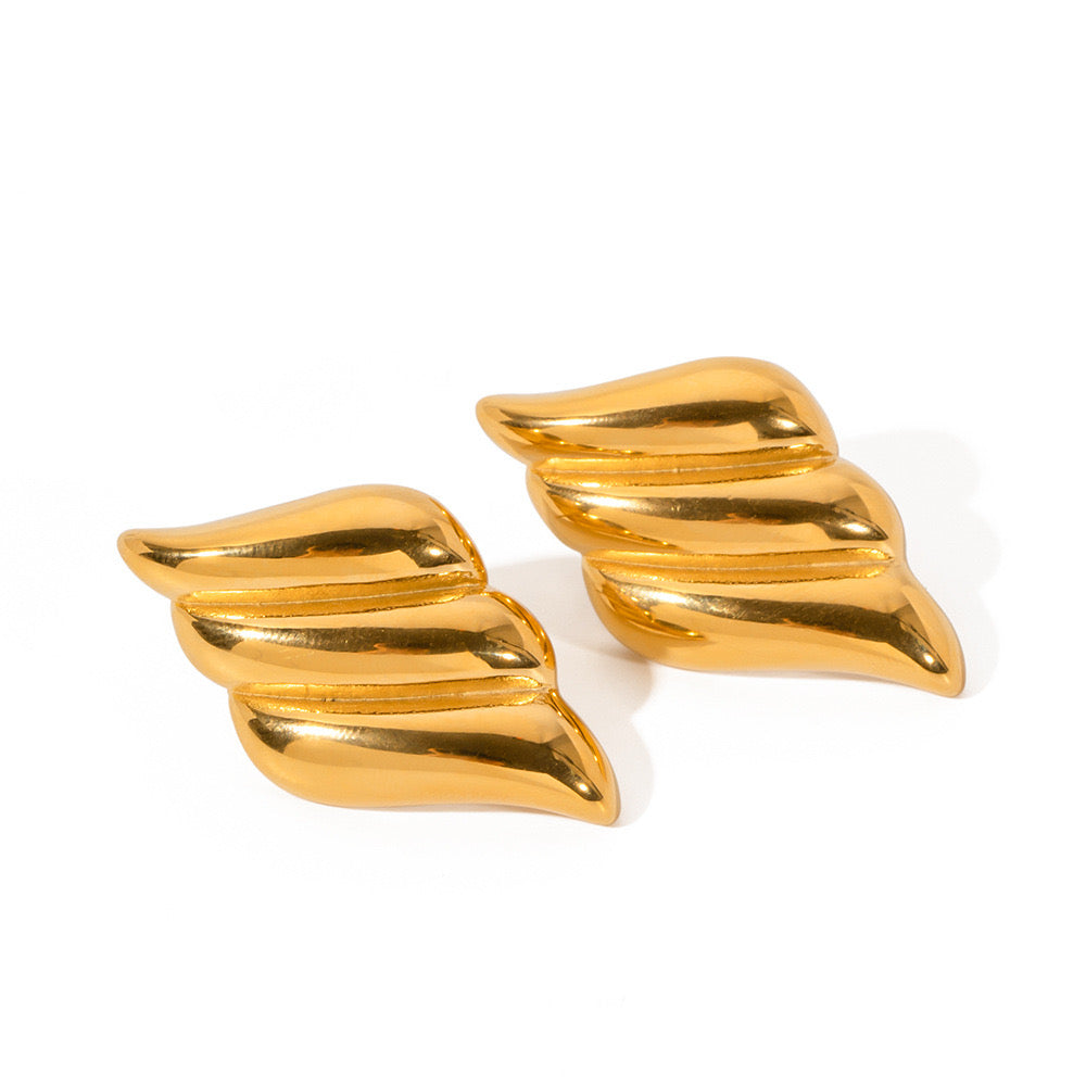 Gold Silver Triple Earrings