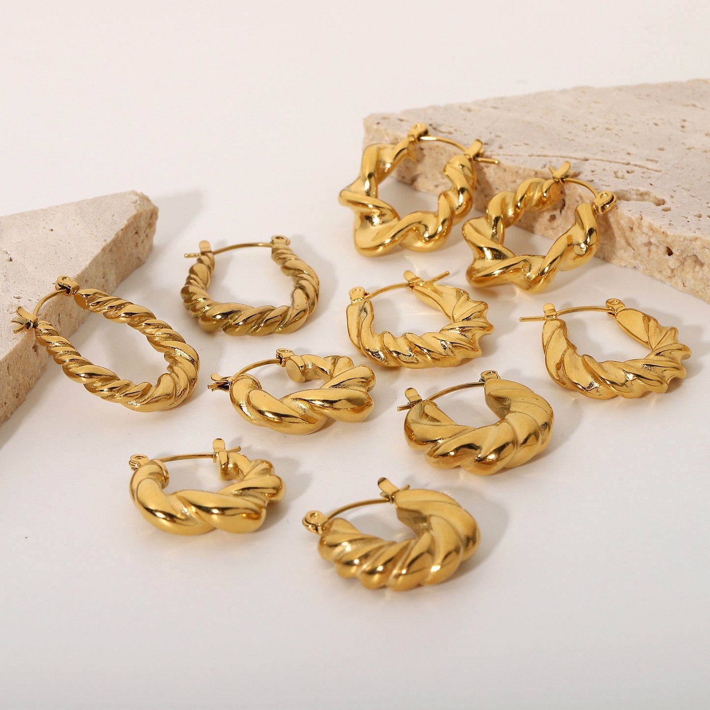 Gold Multi-Style Twist Earrings