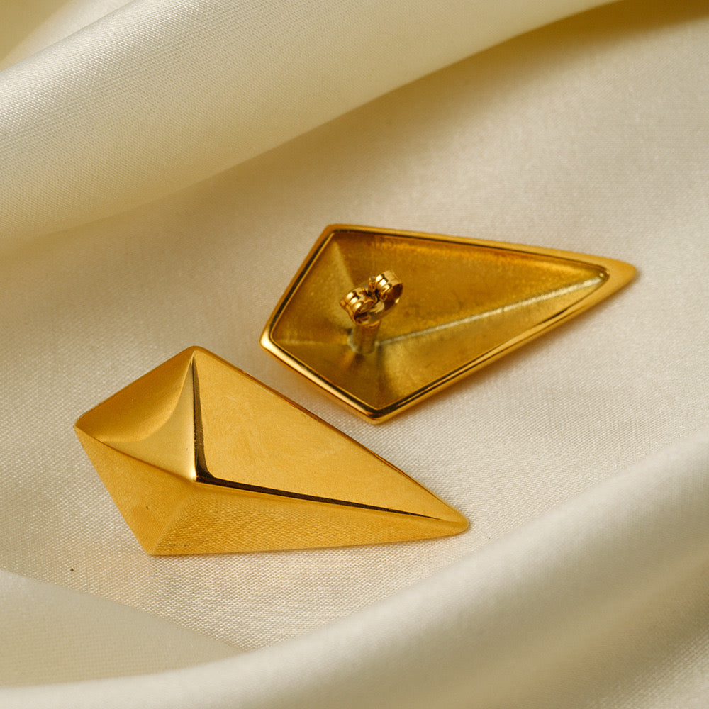 Gold Square Earrings